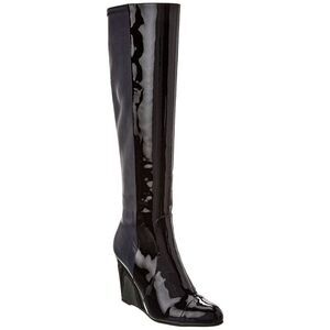 Stuart Weitzman Milla City Wedge Patent & Leather Knee-High Boot, Blue
